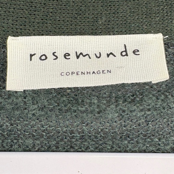 Rosemunde Copenhagen Wool Blend Longline Cardigan Sweater Green Striped Size M - Picture 13 of 13